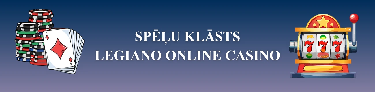 Spēļu klāsts Legiano online casino